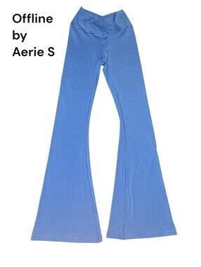 Offline by Aerie High Rise Crossover Flare Leggings, Blue, S, EUC